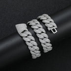 Fashion Hip Hop Rap Jewelry 18mm Wide Bling CZ Iced Out Bubble Miami Cuban Link Chain Zircon Necklace for Men