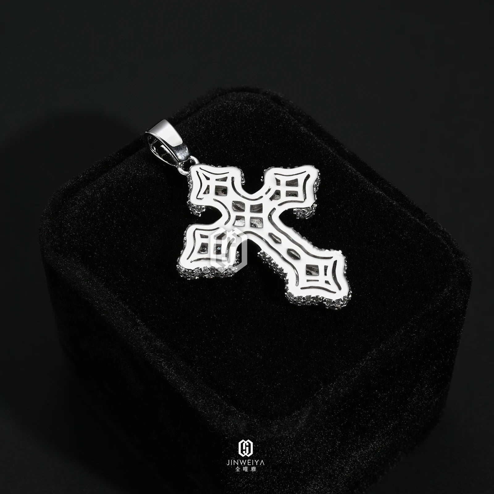 VVS Moissanite Diamond Cross 925 Solid Silver Pendant Hiphop Jewelry