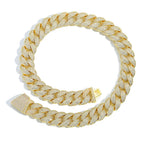 Fashion Hip Hop Rap Jewelry 18mm Wide Bling CZ Iced Out Bubble Miami Cuban Link Chain Zircon Necklace for Men