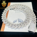 18mm Cuban Link Chain Iced Out Hip Hop Moissanite Necklace baguette Cut VVS Moissanite 925 Sterling  Silver Cuban Chain Necklace