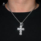 Hot Selling 925 Sterling Silver Hip Hop Jewelry Necklace Pendants VVS Iced Out Moissanite Diamond Cross Pendant