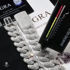 18mm  Moissanite Cuban Chain S925 Sterling Silver Thick Iced Out VVS Clarity Hip Hop Style Raised Pointer Cuban Link Chain