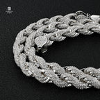 8mm Cuban Link VVS Moissanite S925 Hip Hop Iced Out Chain Rhodium Plated Necklace
