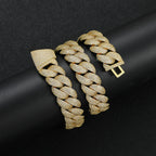 Fashion Hip Hop Rap Jewelry 18mm Wide Bling CZ Iced Out Bubble Miami Cuban Link Chain Zircon Necklace for Men