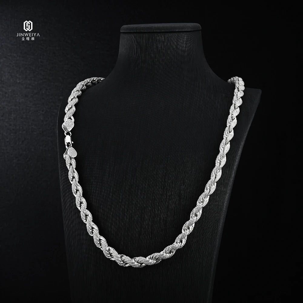 8mm Cuban Link VVS Moissanite S925 Hip Hop Iced Out Chain Rhodium Plated Necklace