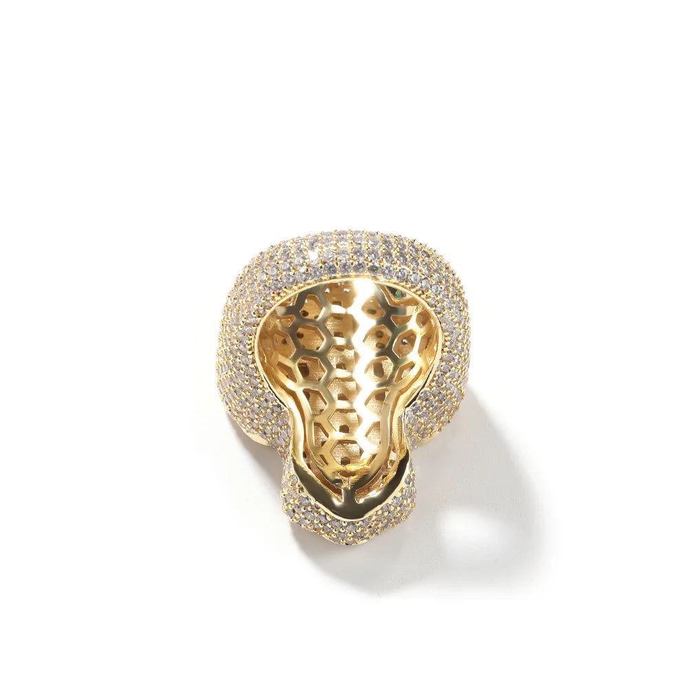 Baguette Jesus Cross Ring Fully Iced Out 5A Zircon Brass Cross Ring Vintage Hip Hop Jewelry for Rapper Men