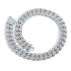 Fashion Hip Hop Rap Jewelry 18mm Wide Bling CZ Iced Out Bubble Miami Cuban Link Chain Zircon Necklace for Men