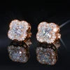 NUOYA Luxury Jewelry 4 Prong Clover Shape Moissanite Earrings 925 Sterling Silver Iced Out Diamond Earring for Women