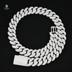 18mm  Moissanite Cuban Chain S925 Sterling Silver Thick Iced Out VVS Clarity Hip Hop Style Raised Pointer Cuban Link Chain