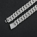 Fashion Hip Hop Rap Jewelry 18mm Wide Bling CZ Iced Out Bubble Miami Cuban Link Chain Zircon Necklace for Men