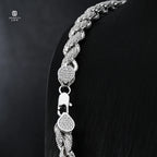 8mm Cuban Link VVS Moissanite S925 Hip Hop Iced Out Chain Rhodium Plated Necklace