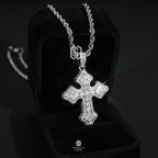 VVS Moissanite Diamond Cross 925 Solid Silver Pendant Hiphop Jewelry