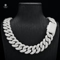 18mm  Moissanite Cuban Chain S925 Sterling Silver Thick Iced Out VVS Clarity Hip Hop Style Raised Pointer Cuban Link Chain