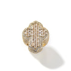 Baguette Jesus Cross Ring Fully Iced Out 5A Zircon Brass Cross Ring Vintage Hip Hop Jewelry for Rapper Men
