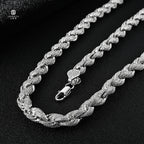8mm Cuban Link VVS Moissanite S925 Hip Hop Iced Out Chain Rhodium Plated Necklace
