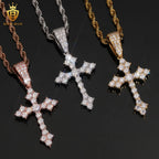 Hiphop Cross Pendant Charms 925 Silver Gold Plated Round Brilliant Moissanite Pendant GRA Certified Moissanite Pendant