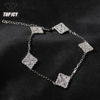 Clover Shape Diamond Bracelets Women Brass 18K Gold Plated 5A CZ Hip Hop Bracelet Fashion Jewelry Bracelets