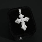 VVS Moissanite Diamond Cross 925 Solid Silver Pendant Hiphop Jewelry