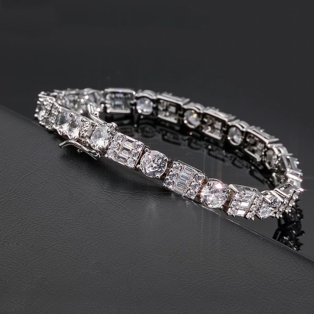 Lắc tay 6.5mm Tennis Chain Bracelet Round Mix Cut Cubic Zirconia Iced LT-CZ-10003