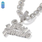 Mặt dây chuyền Stay Humble. CZ Stone Paved Bling Iced Out Letter Pendants . MDC-CZ-10004