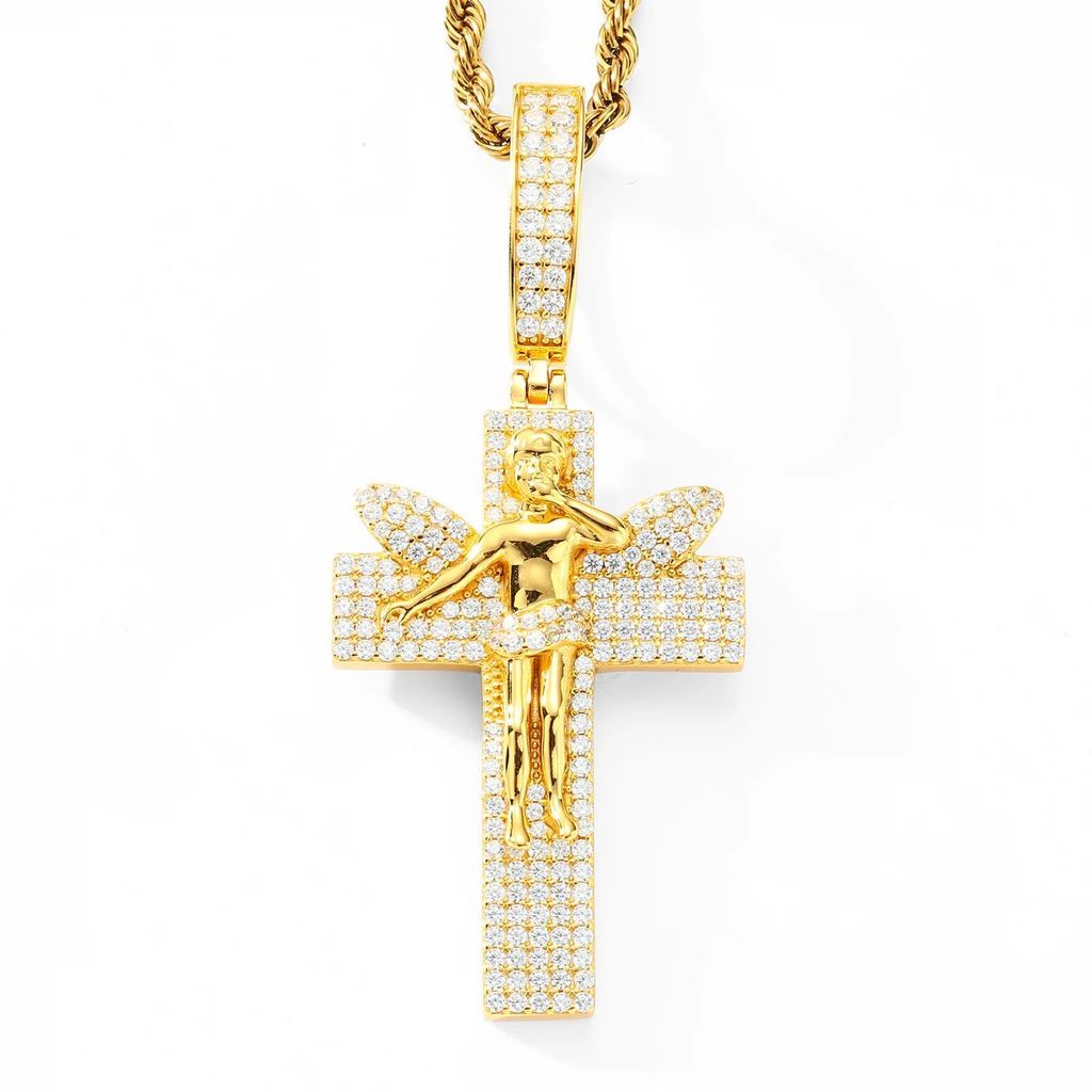Mặt Dây chuyền Đá Moissanite D VVS1. 925 Sterling Silver Cross Pendant. MDC-CZ-10002