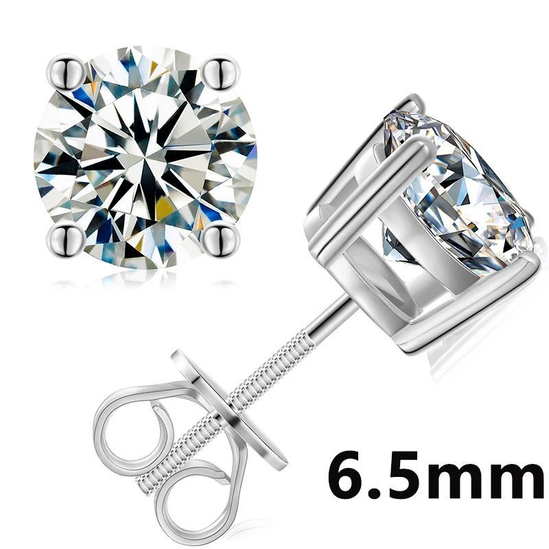 Bông tai 0.3-4CT D VVS1 Moissanite Stud Earrings 925 Sterling Silver Sparkling BT-CZ-10003