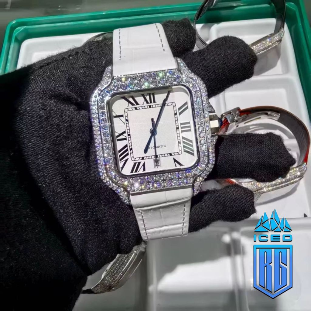 Đồng Hồ Kim Cương đá VVS Moissanite. Diamond Watches Full Iced Out. Passed Tester. DH-MS-10001