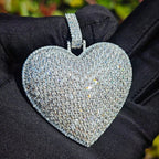 Mặt dây chuyền trái tim CZ Stone Paved Bling Cubic Zirconia Heart Pendants Necklace. MDC-CZ-10007