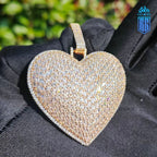 Mặt dây chuyền trái tim CZ Stone Paved Bling Cubic Zirconia Heart Pendants Necklace. MDC-CZ-10007