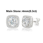 Bông tai 0.3-4CT D VVS1 Moissanite Stud Earrings 925 Sterling Silver Sparkling BT-CZ-10003