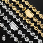 Dây chuyền, lắc tay ngôi sao. Mixed Quadrangular Star Tennis Chain Necklace CZ. DC-CZ-10005