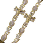 Lắc tay Thánh Giá 8mm Cross Chain Bracelet CZ 18k Gold Plated LT-CZ-10006