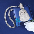 Mặt dây chuyền Jesus Christ Head Pendant Moissanite Praying Hands Charm 925 Silver. MDC-CZ-10008
