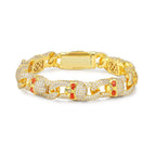 Lắc tay hình đầu lâu. Đá CZ, Mois. Skeleton Link Bracelet 925 Sterling Silver Mois. LT-CZ-MS-10004