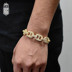 Lắc tay tấm viên, và baguette. Shiny Iced Out Bracelet Cubic Zirconia Cuban Link. LT-CZ-10005