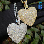 Mặt dây chuyền trái tim CZ Stone Paved Bling Cubic Zirconia Heart Pendants Necklace. MDC-CZ-10007