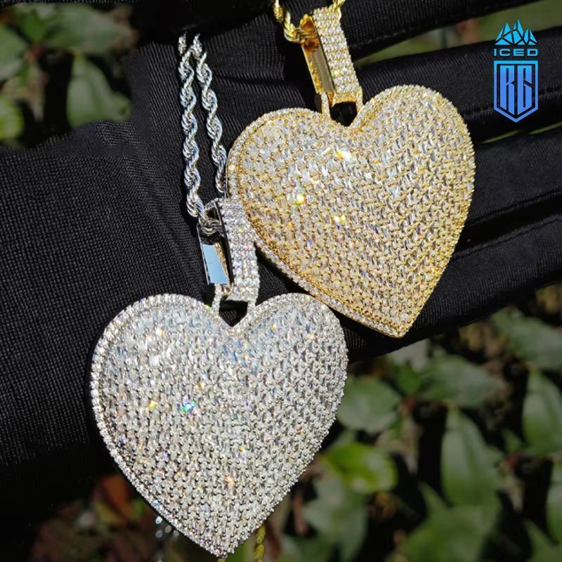 Mặt dây chuyền trái tim CZ Stone Paved Bling Cubic Zirconia Heart Pendants Necklace. MDC-CZ-10007
