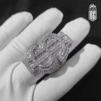 Nhẫn Hip Hop Đô la. Full Ice Out Zircon Money Big $ 18k Gold Plated Ring For Women Men. NX-CZ-10001