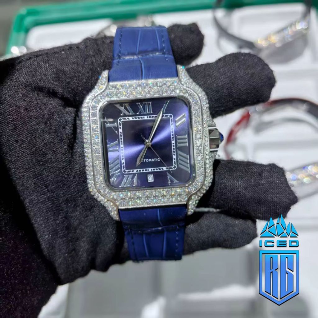 Đồng Hồ Kim Cương đá VVS Moissanite. Diamond Watches Full Iced Out. Passed Tester. DH-MS-10001
