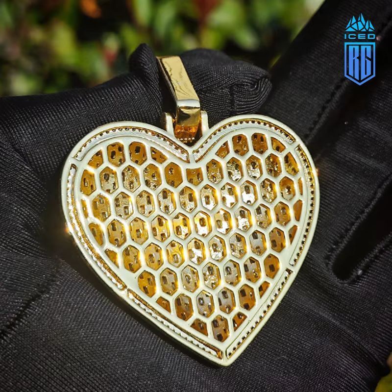 Mặt dây chuyền trái tim CZ Stone Paved Bling Cubic Zirconia Heart Pendants Necklace. MDC-CZ-10007