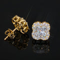 Bông Tai Hoa Bạc, Vàng hồng đá Moissanite. S925 Silver Moissanite Flower Earrings. BT-CZ-10001