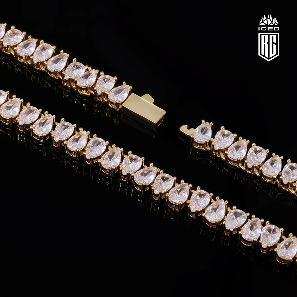 Dây chuyền hình giọt nước 6mm Iced Out Tennis Chain Water Drop Shape Cubic Zirconia. DC-CZ-10004
