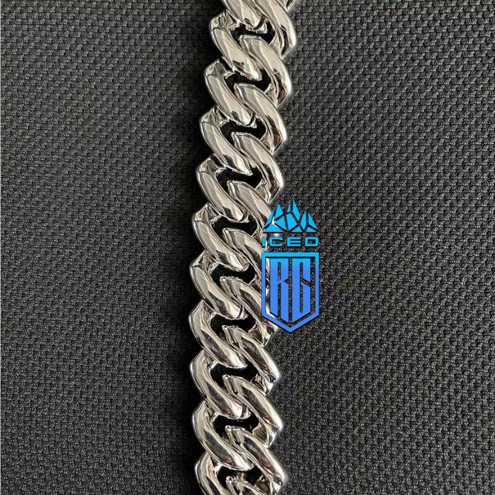 Dây chuyền bạc S925, đá Moissanite VVS kiểm định GRA 25MM. Moissanite Chain VVS Cuban. DC-MS-10001