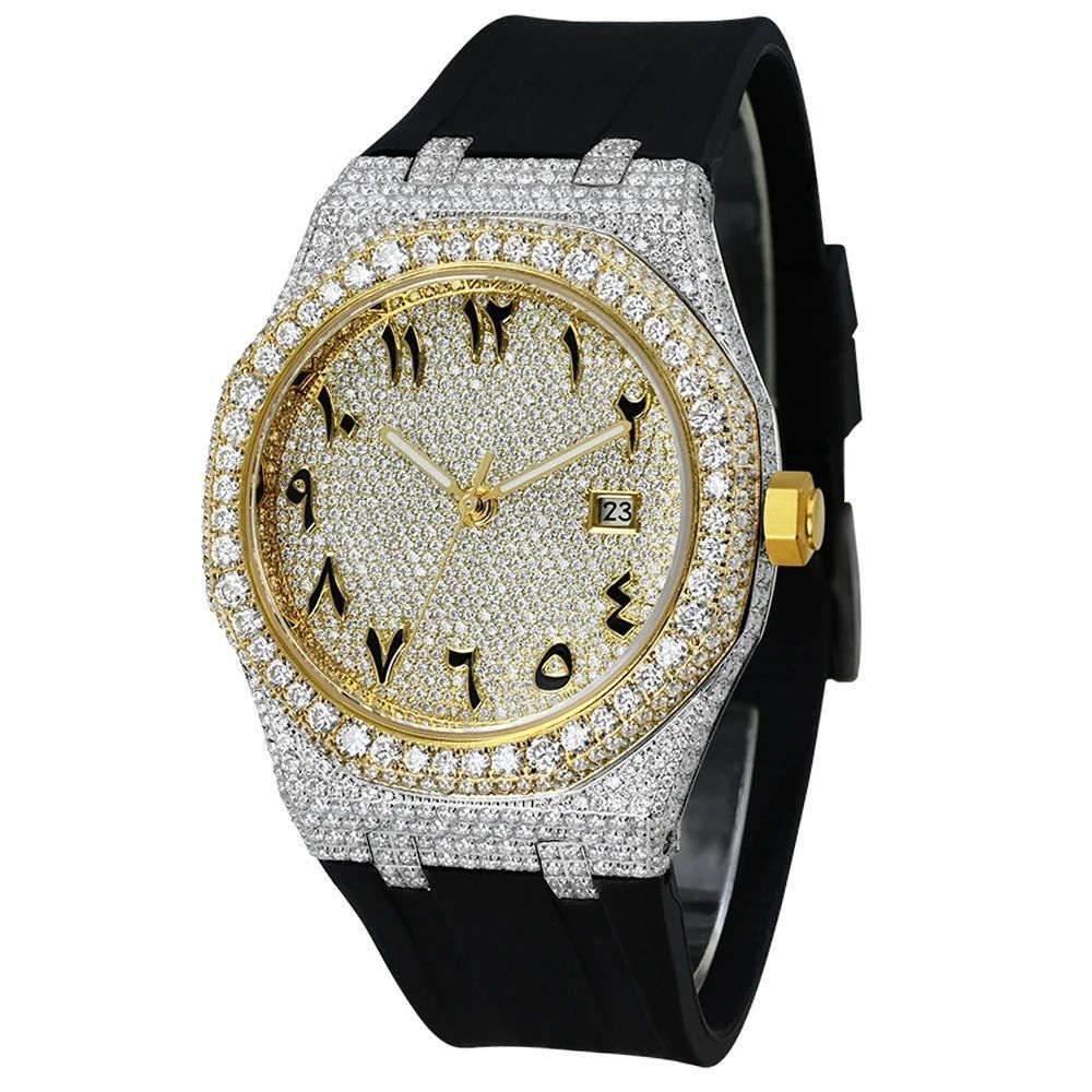 Hip Hop Men Watch Jewelry Square Bezel VVS Moissanite Iced Out DH-MS-10002
