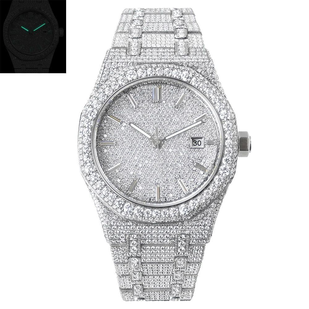 Hip Hop Jewelry Watch For Men Moissanite Iced Out Mechanical Watch 9015 Movement,DH-MS-10003