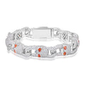 Lắc tay hình đầu lâu. Đá CZ, Mois. Skeleton Link Bracelet 925 Sterling Silver Mois. LT-CZ-MS-10004