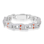 Lắc tay hình đầu lâu. Đá CZ, Mois. Skeleton Link Bracelet 925 Sterling Silver Mois. LT-CZ-MS-10004
