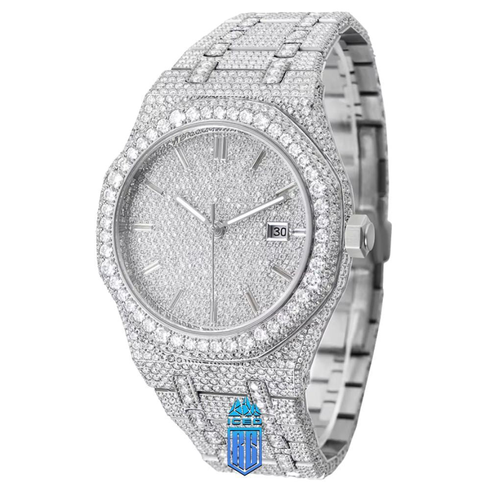 Hip Hop Jewelry Watch For Men Moissanite Iced Out Mechanical Watch 9015 Movement,DH-MS-10003