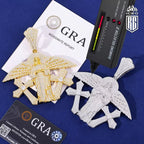 Mặt dây chuyền Bạc S925 đá Moissanite. Angel Jesus Pendant. Diamond Cross Wing MDC-CZ-10003