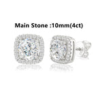 Bông tai 0.3-4CT D VVS1 Moissanite Stud Earrings 925 Sterling Silver Sparkling BT-CZ-10003